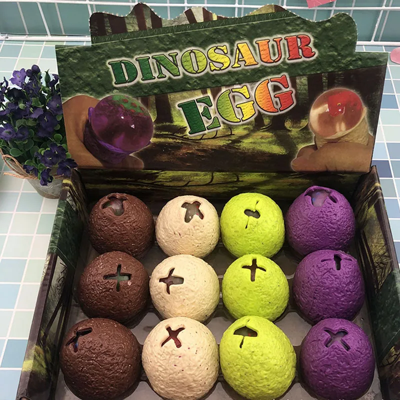 

TPR dinosaur pinch egg squeeze vent ball child decompression hatch egg polo pinch