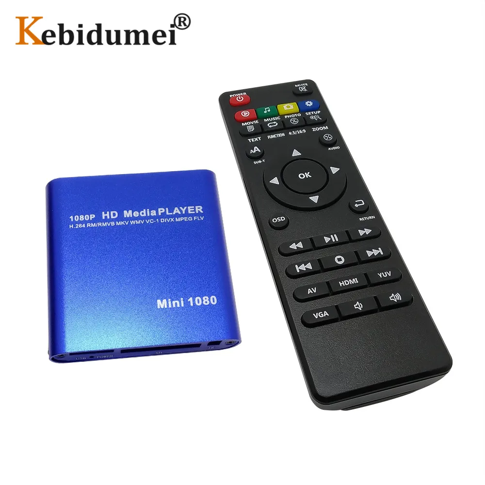 Ǯ HD 1080P ̵  ÷̾, HDMI ȣȯ VGA AV USB SD MMC Mpeg2-HD TV ڽ, Mkv H.264 HDD Ƽ̵ ÷̾ 