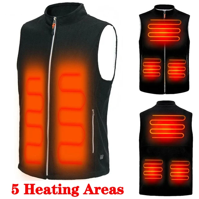Men Jacket heated Winter womens Warm vest Electric Thermal Waistcoat Fish Hiking Outdoor camping Infrared USB Heated vest Jacket 5 Areas heated