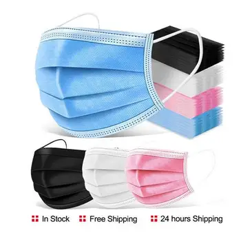 

Adjustable Straps Fast Shipping 100pc Facemask Mascarillas Desechables Fast Shipping One time Masker 3Ply Facial Masker 3Ply Box
