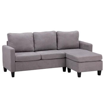 

196x68x80CM Double Chaise Longue Combination Sofa Light Grey Sofa Bed Balcony Small Sofa Bedroom