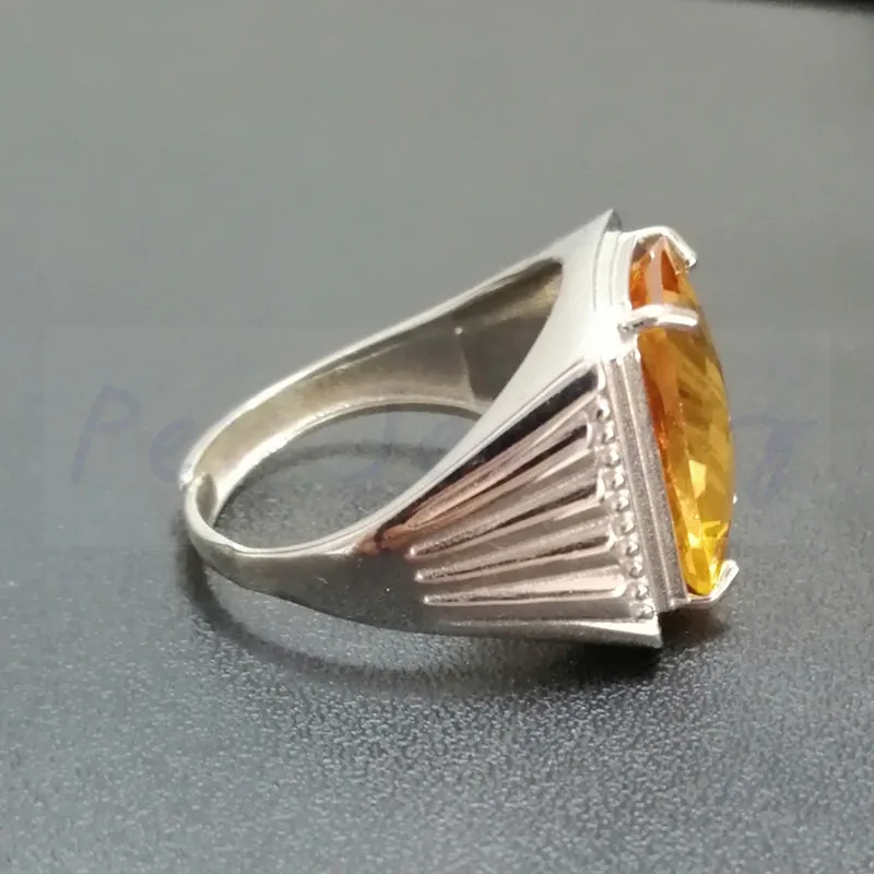Мужское кольцо с натуральным цитрином,, 925 пробы silver12ct, большой драгоценный камень для мужчин или wo мужчин, хорошее ювелирное изделие# R982602