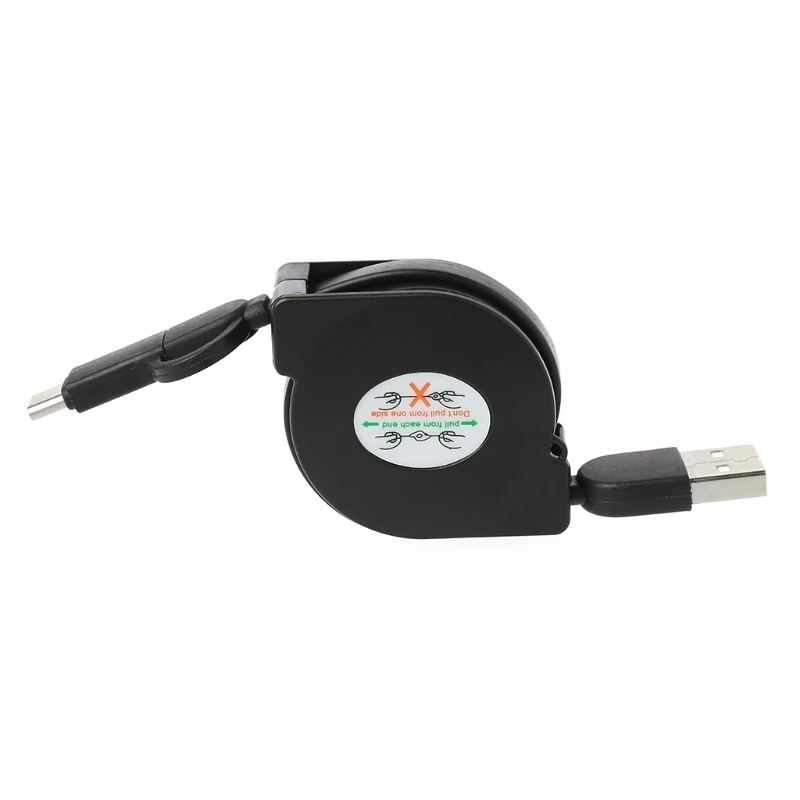 Выдвижной 2-в-1 Micro USB+ Тип C кабель для зарядки и передачи данных с плоский кабель для Anroid чехол для телефона