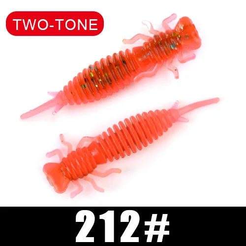 FTK Larva мягкие приманки 50 мм 76 мм 89 мм червь силиконовый бас Щука Swimbait джиггинг запах Аттрактант приманки искусственные приманки для рыбалки - Color: 212