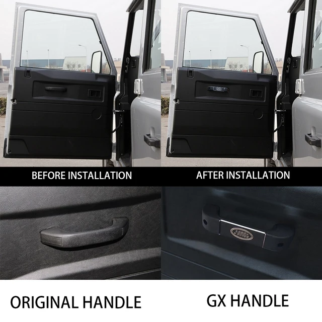 2 Maniglie Porte Interiori Auto Per Defender - Lega Alluminio Nero, 2004-2018