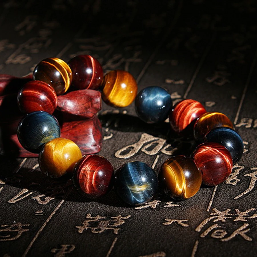 Fashion 6/8/10/12/14mm colorful Tiger eyes Beads Bracelet Men Charm Natural Stone Braslet For Man Handmade Jewelry Gift Pulseras - Image 5