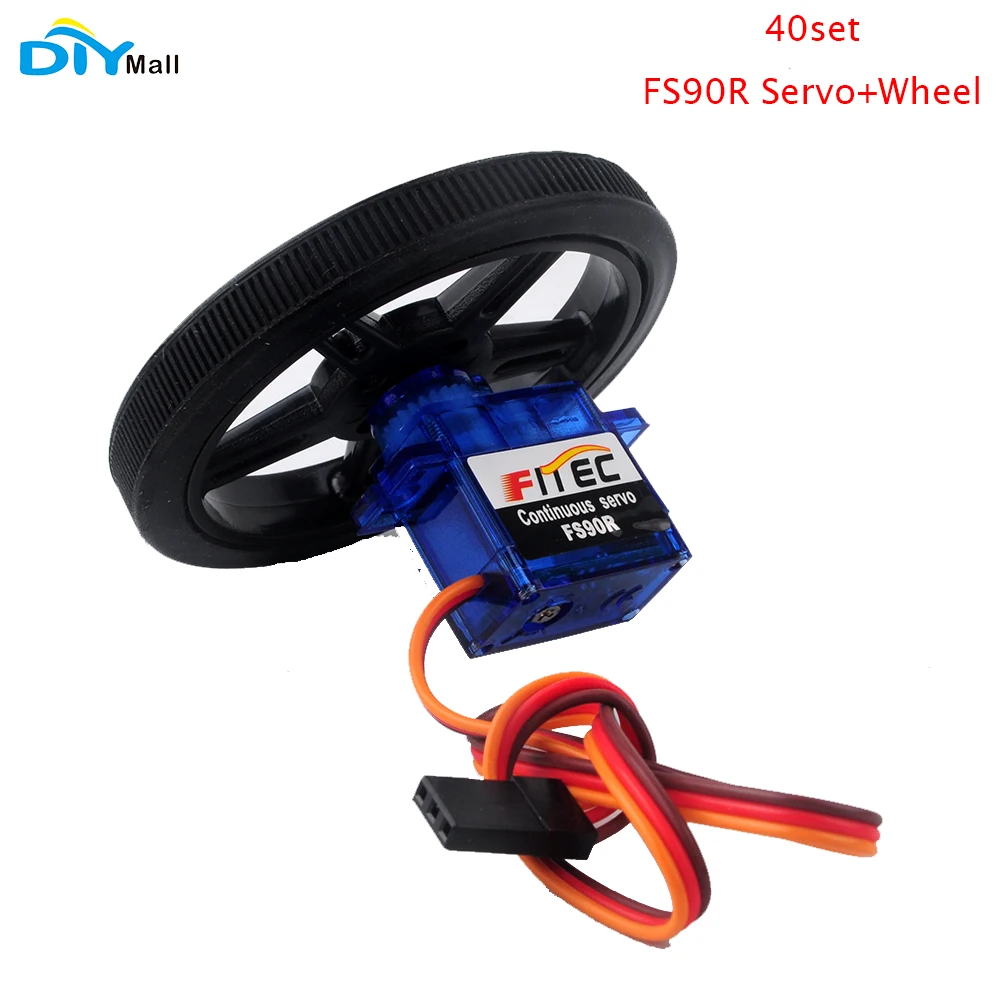 

40set Feetech FS90R 360 Degree Continuous Rotation Micro RC Servo 6V 1.5KG with Wheel DIYmall