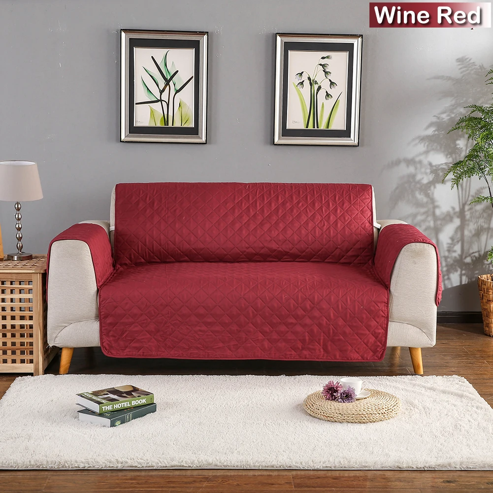 WineRed Диван-накидка на кресло Пледы для домашних животных детский коврик протектор мебели Реверсивный съемным подлокотник чехлов 1/2/3 место D25 - Цвет: WineRed
