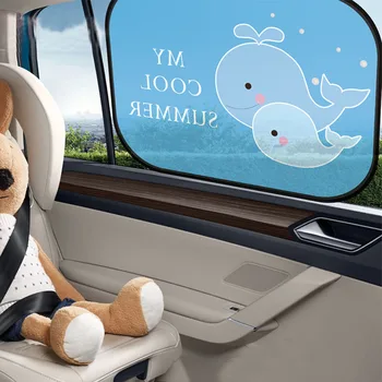 

Creative 2Pcs/set Baby Sun Shades Blocks Curtain Side Block Cartoon Sunscreen Insulation Visor Car Sun Block For Kids Hot Sale