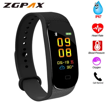

2019 Men's Women Sleep monitoring Smart Watch IP67 waterproof Heart Rate Blood Pressure Blood Oxygen smartwatch For Android