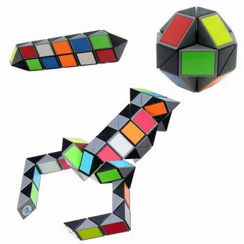 

Creative 3D Colorful Magic Ruler Cube 72 Segments Speed Twist Snake Magic Cube Puzzle Sticker Folding Educational Toy Cool Gifts