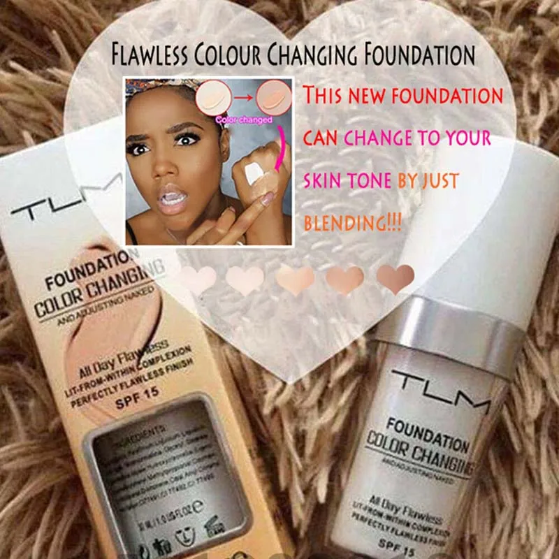 

30ml Color Changing Liquid Foundation Makeup Change Foundation Oil-control Makeup Change To Your Skin Tone By Just Blending