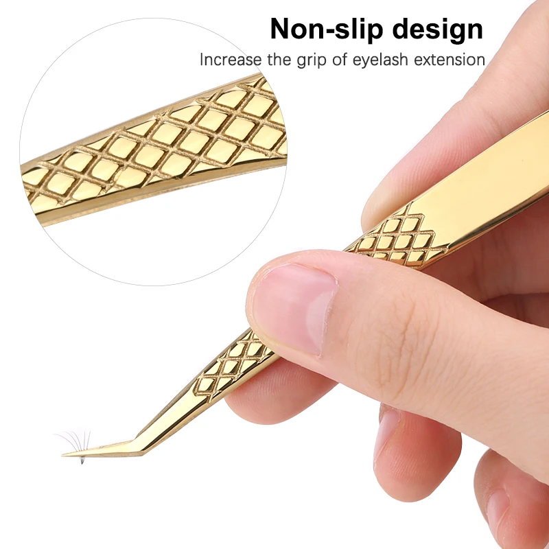 Makeup Professional Eyelashes Tweezers High Precision Stainless Steel Fan Lash Eyebrow Tweezer 3D Volume Eyelash Extension Tools 3