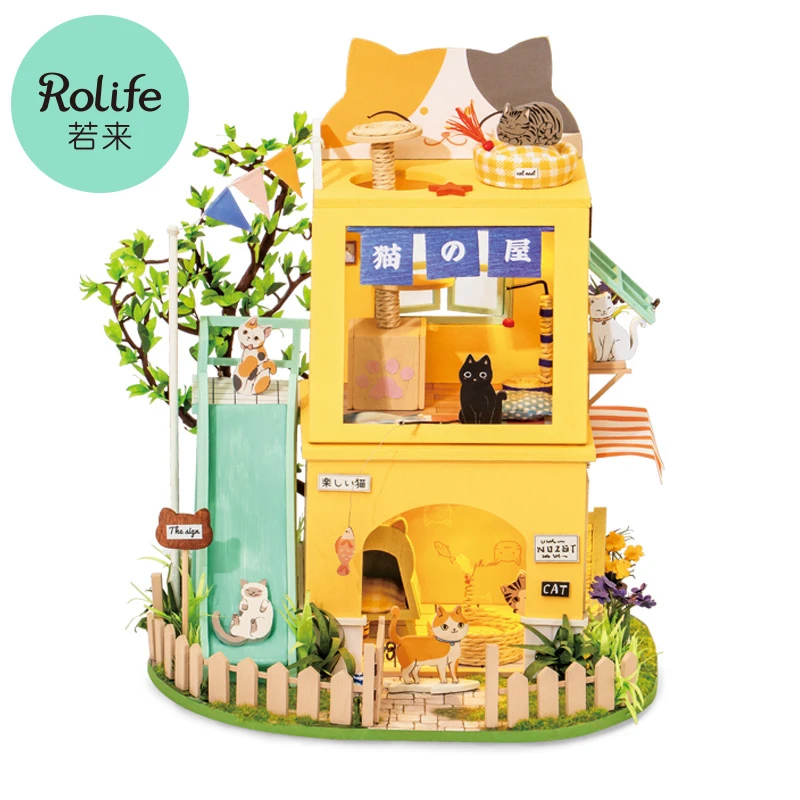 Robotime Rolife 178 Pcs Diy Cat House 