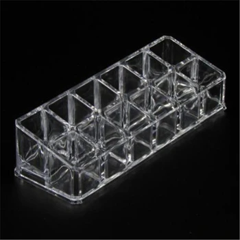 

Organizer Storage Box Cosmetic Jewelry Case 12 Grids Nail Polish Makeup Display Stand Acrylic Transparent Lipstick Holder