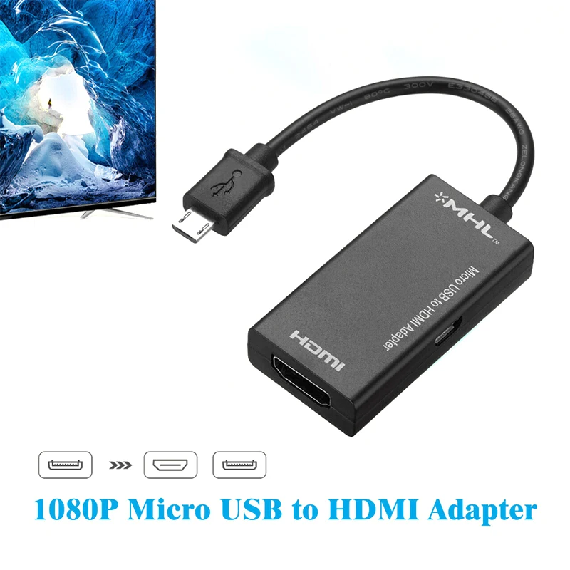 new Micro USB MHL to 1080P HDTV Cable Adapter For Smartphones to TV/Projector/Monitor