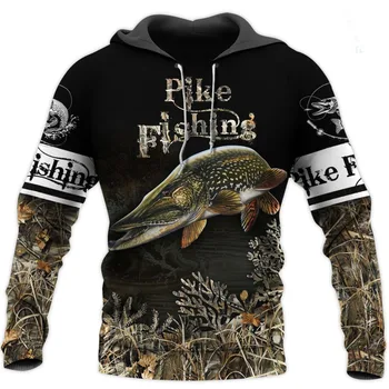 

Pike Fishing 3D All Over Printed Mens Hoodie Harajuku Casual Sweatshirt Unisex Fashion Jacket Tops