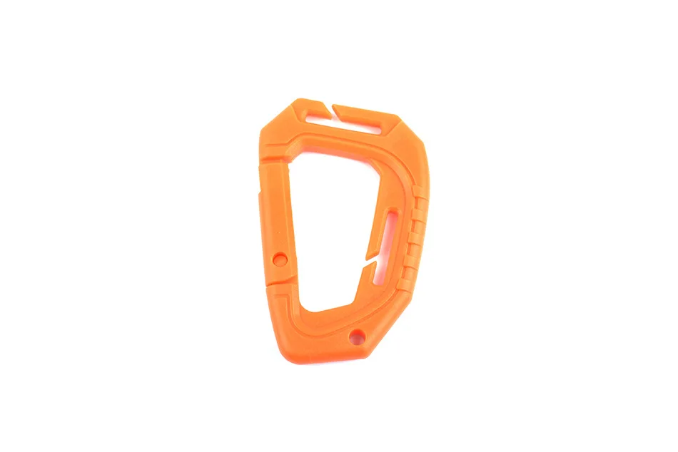 Многоцелевой пластиковый стальной d-кольцо Тактический Карабин брелок-карабин зажимы для Молл Сумка тактический жилет рюкзак - Цвет: Orange 1pc
