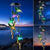 Outdoor Hanging Home Garden Romantic Hanging Pendant Wind Chimes Lights Led Solar Hummingbird Wind Chimes Color Changing Light 1