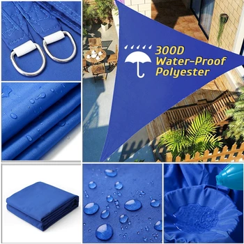 

300D Polyester Oxford 2.5x2.5 3x3 4x4 2x3 2x4 2x5 2.5x3 3x4 3x5 3x6 2x2 2x5 Royal Blue Fabric Shade Sail Square Rectangle