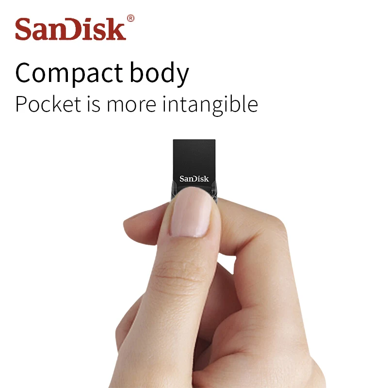 SanDisk Fit USB флэш-накопитель CZ430 64 Гб 16 Гб мини USB 3,1 флэш-накопитель до 130 МБ/с./с Флэшка высокоскоростная карта памяти USB 32 Гб 128 ГБ