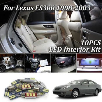 

10Pcs Premium Canbus Xenon White LED Lights Interior Package For 1998-2003 Lexus ES300 led interior lights Kit +Tool