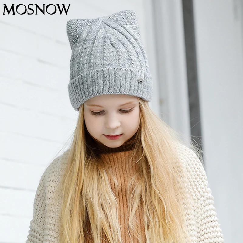Зимние вязаные шапки для девочек детские брендовые новые модные