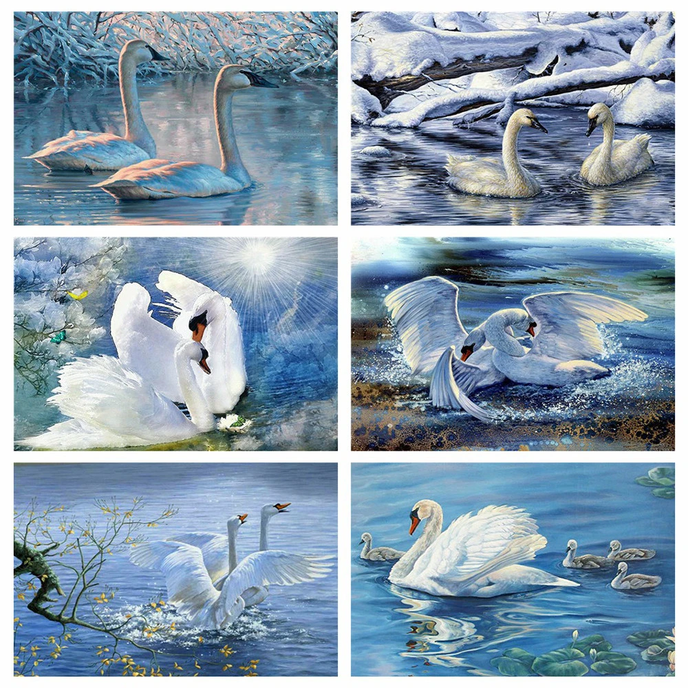 

5D DIY Diamond Embroidery Sale Swans Scenery Picture Of Rhinestone 5D DIY Diamond Painting Animal Home Decoration Craft Kit