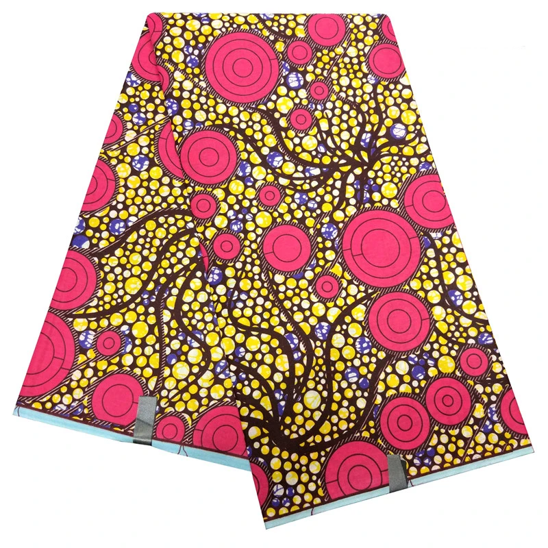 Африканские Diy ткань для вечерние платья Высокое качество 6 ярдов \ много Красочные точечные принты ткань Анкара воск ткань темно-бордовый - Цвет: as picture