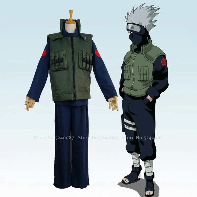 Vest Shirt Pants Mask Headband Shoes  Cosplay Costume Naruto Kakashi -  Anime Cosplay - Aliexpress