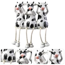 Żywica krowa figurka kreatywne rzemiosło krowa statua na blat Ornament tanie tanio CN (pochodzenie) Resin Cow Figurine Resin Cow Decoration Resin Cow Craft Home Decor Desktop Ornament