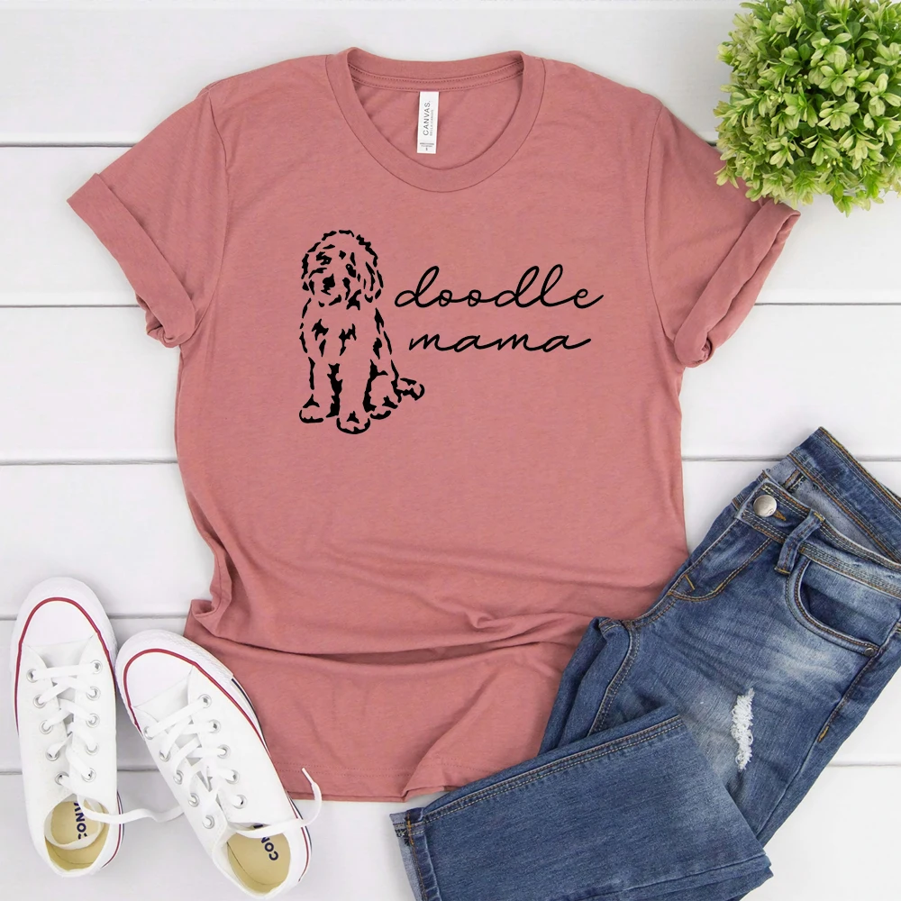 Doodle-Camiseta mamá Goldendoodle divertida, camisetas de madre, camisetas para amantes de los perros, Tops informales para mujer 2020