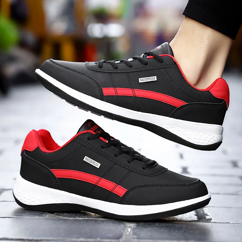 Men's Sports Casual Shoes Fashion PU Leather Shoes Outdoor Spring/Autumn Comfortable Flat Sneakers