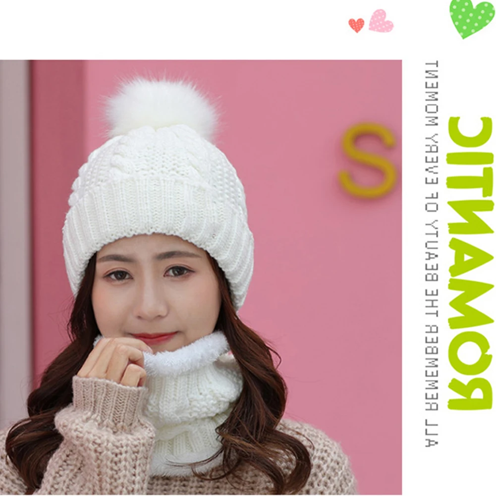 Женская шапка, шарф, набор, шлёпанцы для дома, вязаная флисовая Лыжная шапка, шапка, теплая, мешковатая, мягкая, из искусственного меха, зимняя, для покупок
