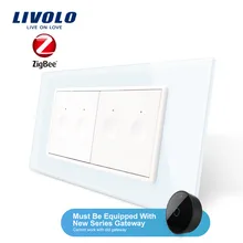 Livolo стандарт США/Австралии, новое приложение SeriesWall Smart wifi, двойной 2 банды 1Way zigbee Touch, aleax, google home, пластиковый ключ, без логотипа