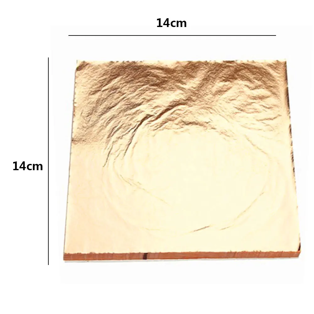 Gold Gold Foil Paper 100 Sheets Design Home Decoration Frame Roman Column Leaf Foil Paper Durable 14*14cm Wall Decor Ceiling