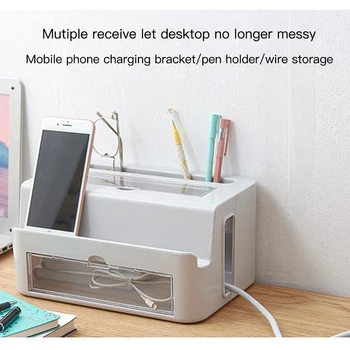 

New Arrivel Home Storage Multi-Function Pen Holder Plug Storage Box Desktop Power Outlet Finishing Box Wire Box