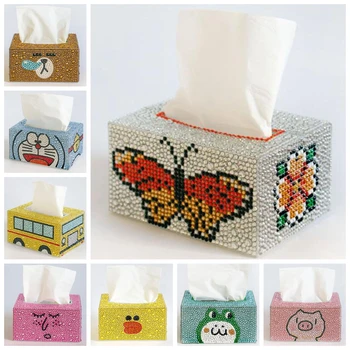 

DIY Special Shaped Diamond painting Tissue box Three-dimensional handmade art cosmetic tissue dispenser Children's cartoon decor
