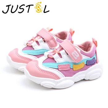 

JUSTSL Infant Baby Toddler Shoes Boys Girls Soft Bottom First Walk Shoes Kids Breathable Mesh Fashion Sneakers Size 19-30