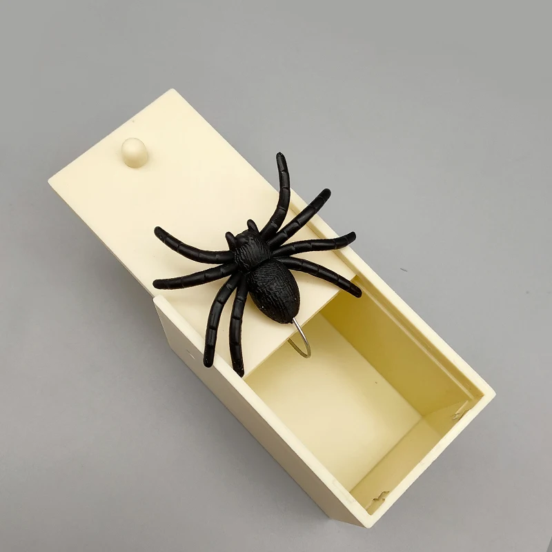 Забавный пугающий ящик шалость паук скрытый в чехол Scarebox интересный Забавный игровой трюк Шутка игрушки подарок - Цвет: spider