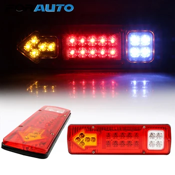 

FORAUTO Turn Signal Lamp 19LED Tail Lights Reversing Light Stop Lights 12V 24V Car Light Assembly For Trailer Lorries Boat Truck