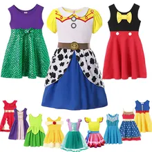 Toys Story 4/платье для девочек; костюмы принцессы; маскарадные костюмы с Микки Маусом Ариэль Белль; халат Нэнси; Моана; Белоснежка; Эльза; Анна; одежда