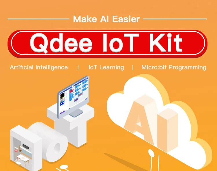 Qdee IoT комплект для дистанционного управления графическое Программирование стандартная версия с Microbit Главная плата