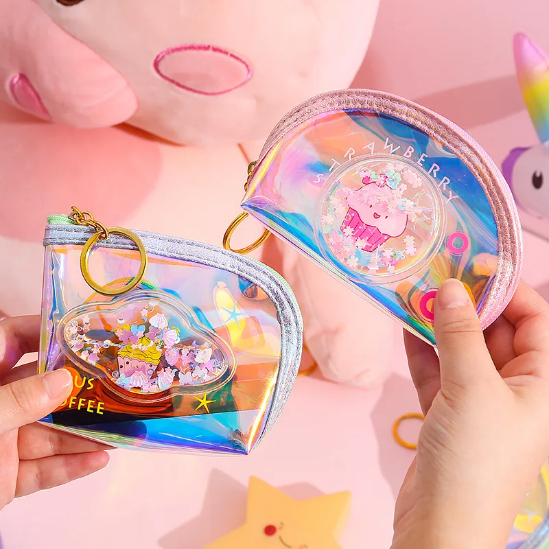 Магазин AngelHere 1 шт./лот Kawaii карандаш паза Лазерная зыбучий песок сумка мини