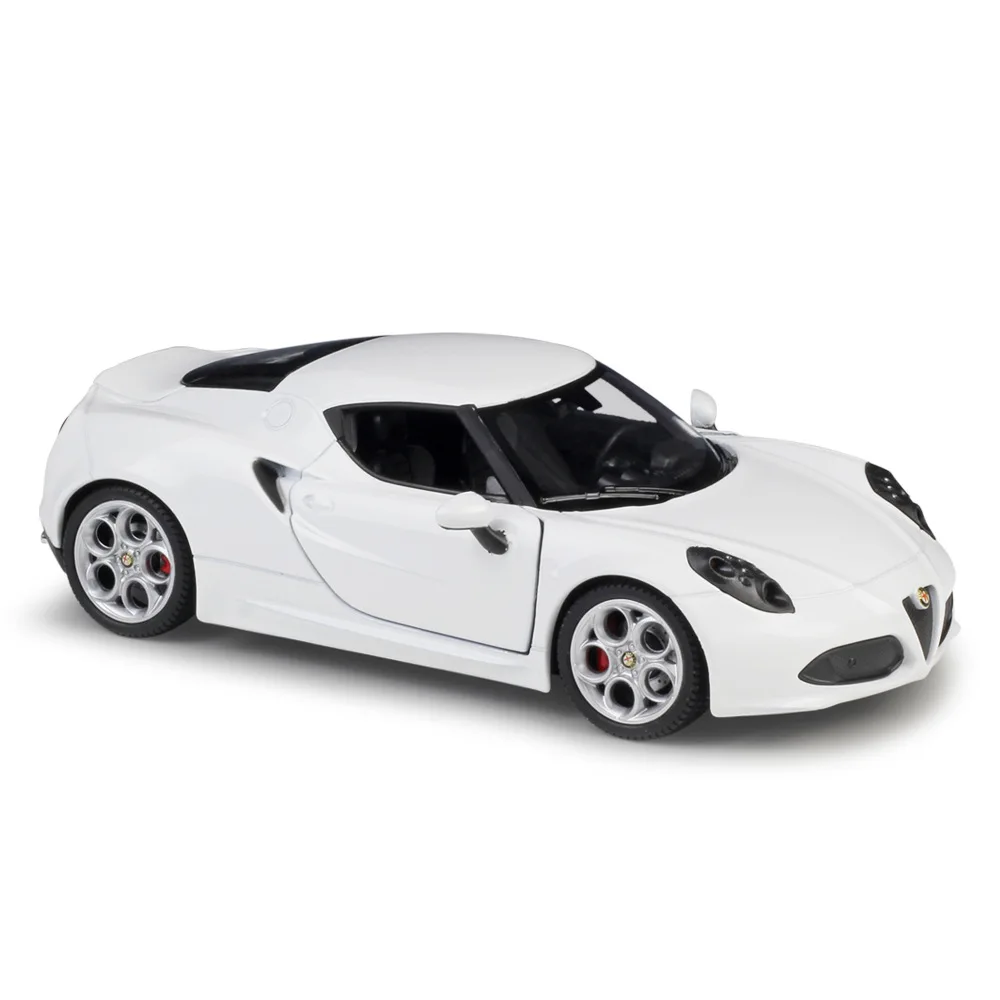 Welly 1:24 литая металлическая модель автомобиля Romeo 4C Red White|Наземный транспорт| |