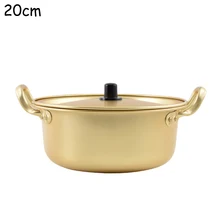 

Golden Korean Noodle Pot With Cover Quick heating pot Aluminum Portable