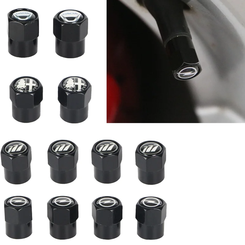 Tapas de válvula de aire para neumático de coche, cubierta con logotipo de marca para Opel, Kia, Audi, Vw, Bmw, Hyundai, Honda, Mazda, Nissan, Ford, Skoda