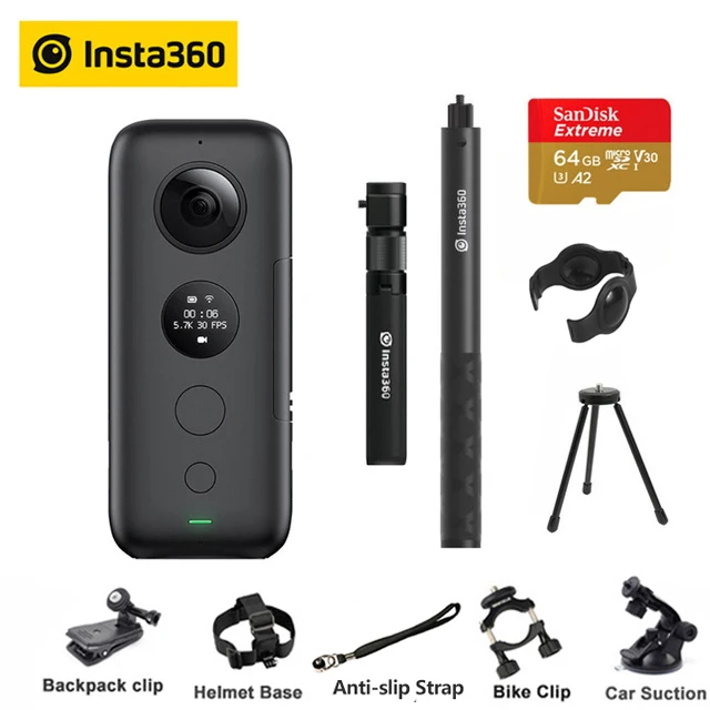 Insta360 One X Экшн-камера VR 360 панорамная камера для iPhone x xs Android 5,7 K видео 18MP невидимая селфи-палка Insta 360 - Цветной: add bullet handle