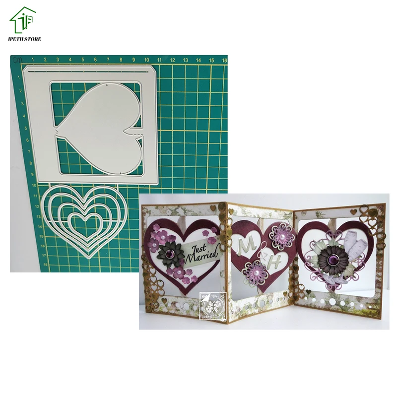 

Любовь Сердце вращение карты металлические штампы трафареты для фото тиснение ручная работа высечка Рождество 2021