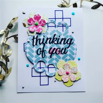 

YaMinSanNiO Think of You Letter Metal Cutting Dies Word for Card Making Scrapbooking Embossing Cuts Stencil Craft New 2019 Dies